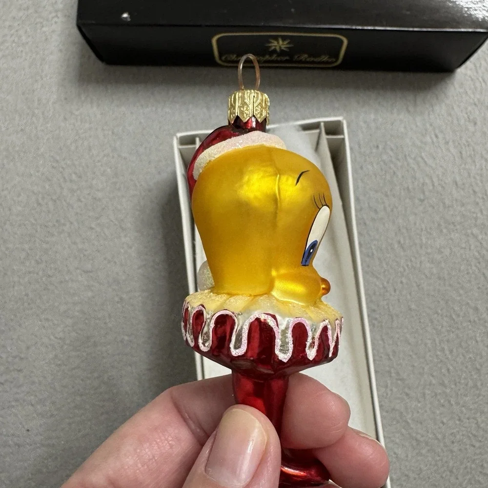 Christopher Radko Tweety Bird Glass Ornament Red‎ Glass Looney Tunes With Box